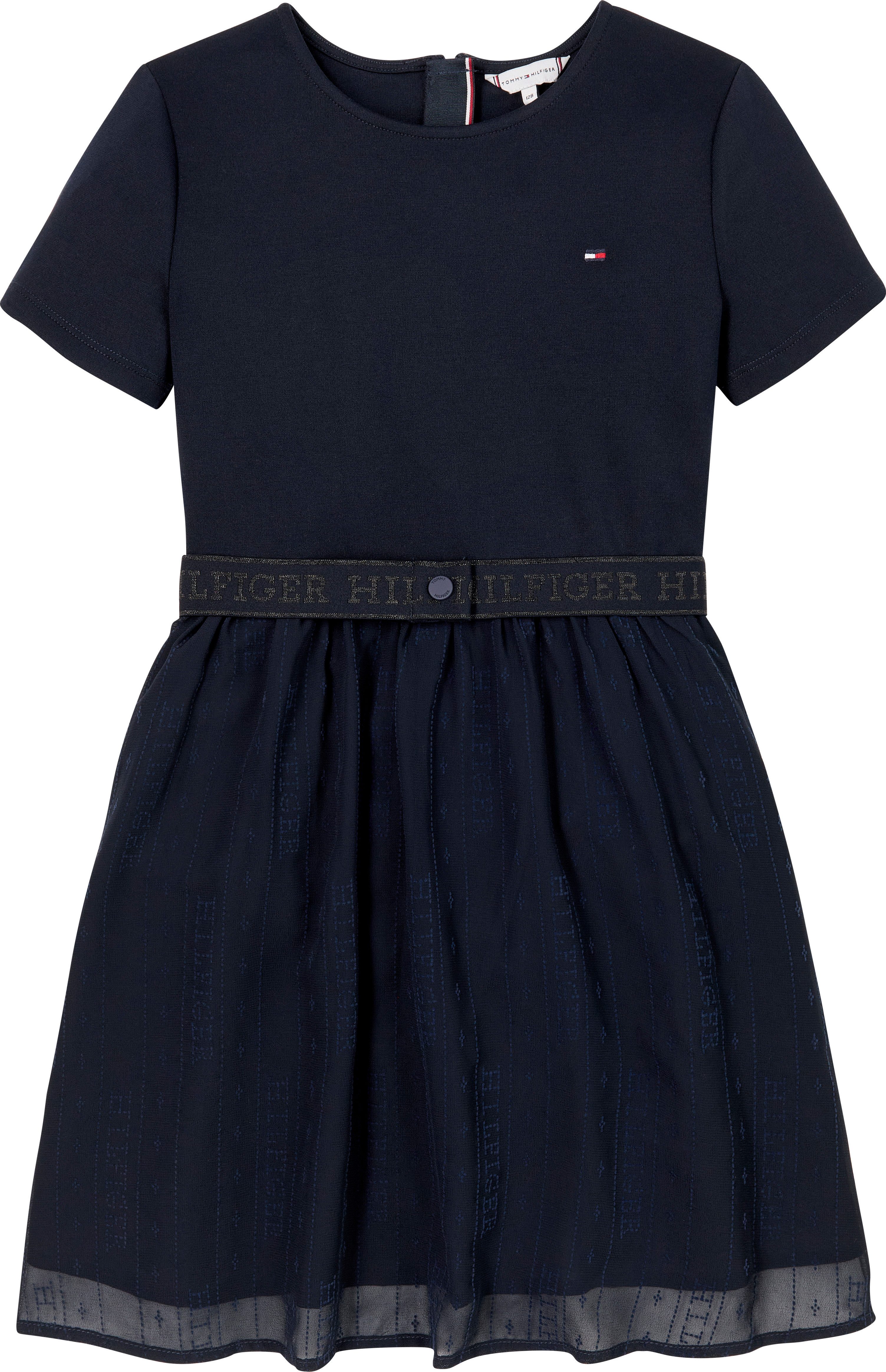 Tommy Hilfiger Jurk in a-lijn HILFIGER PUNTO TULLE DRESS LS