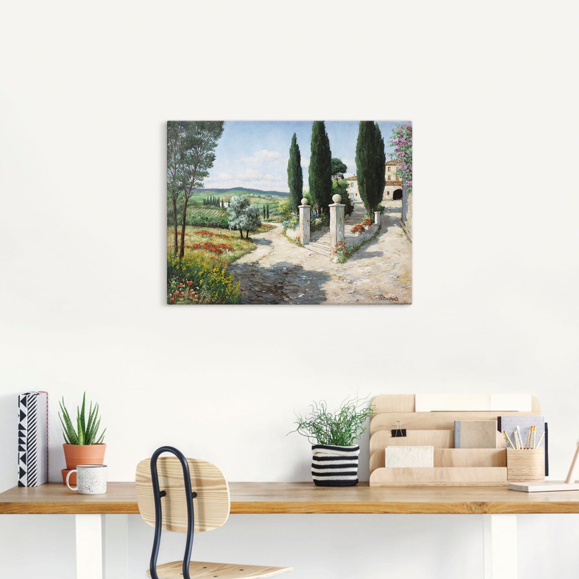 Artland Artprint Woning in de Toscane als artprint op linnen, poster in verschillende formaten maten