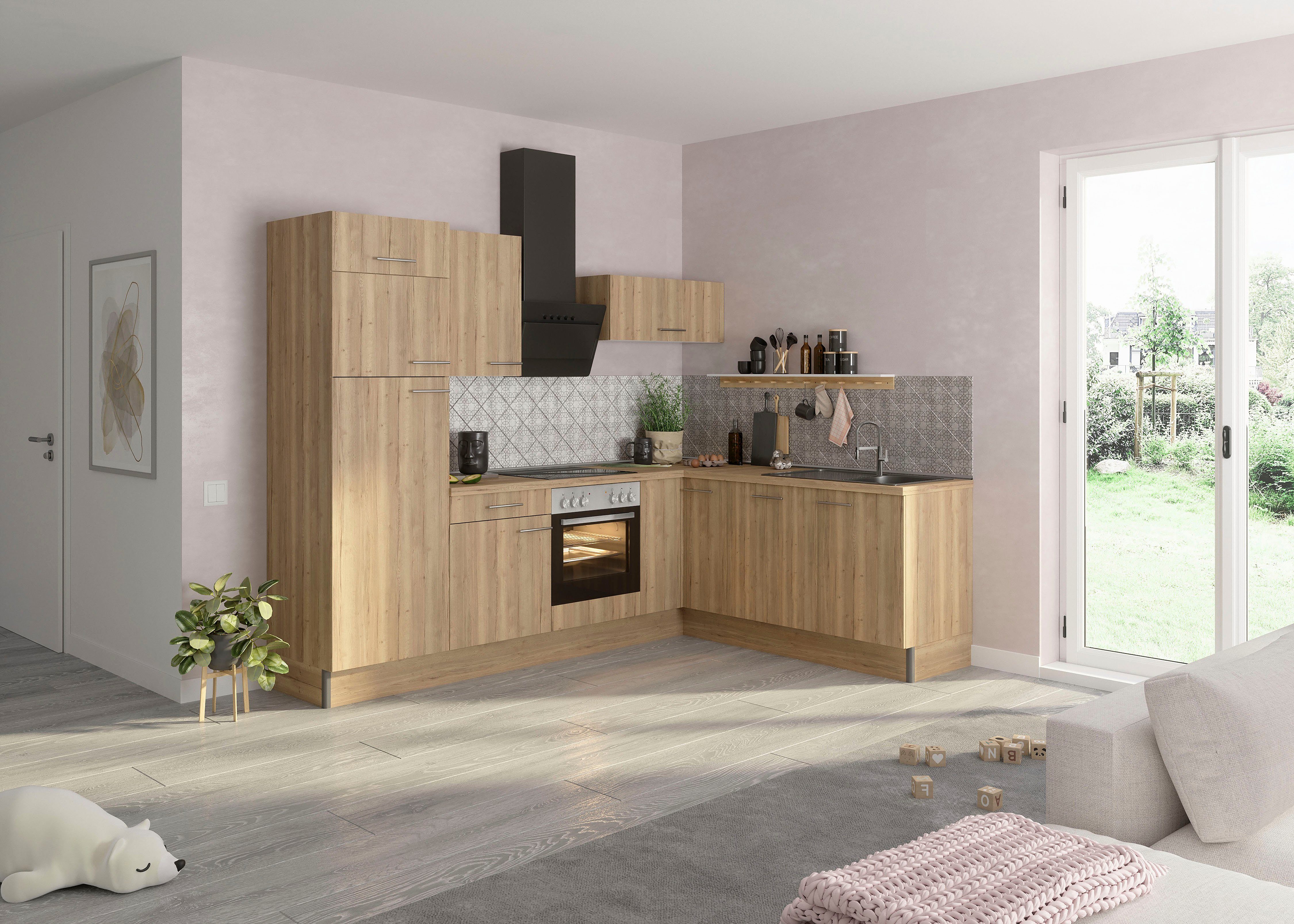 OPTIFIT Keuken Klara 270 x 200 cm breed, optioneel met elektrische apparaten