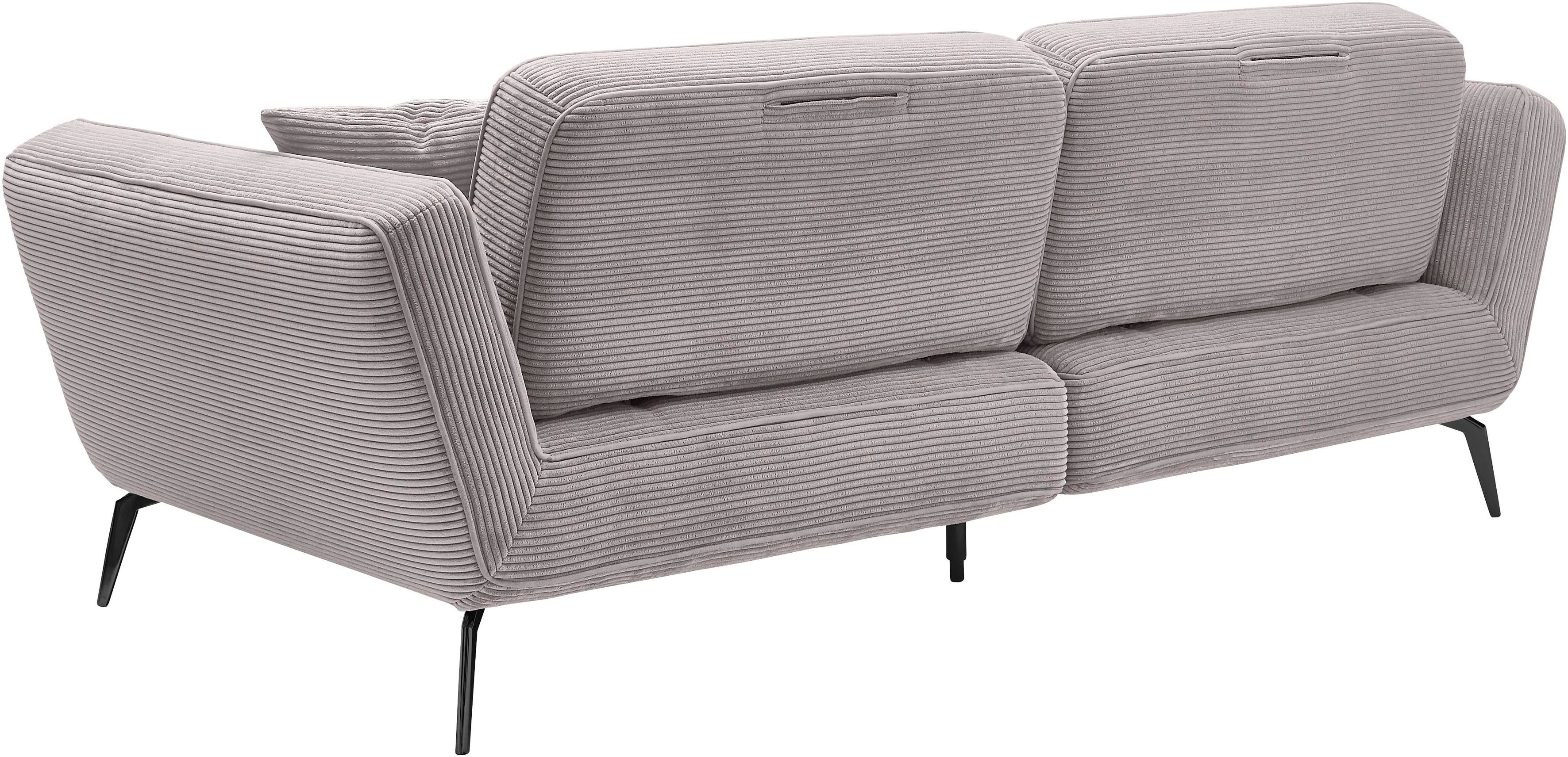 set one by Musterring Megabank SO 4500 Mega-sofa, mega comfortabel, hoogwaardig afgewerkt Voeten zwart mat, optioneel met hoofdsteun, breedte 260cm, in cord
