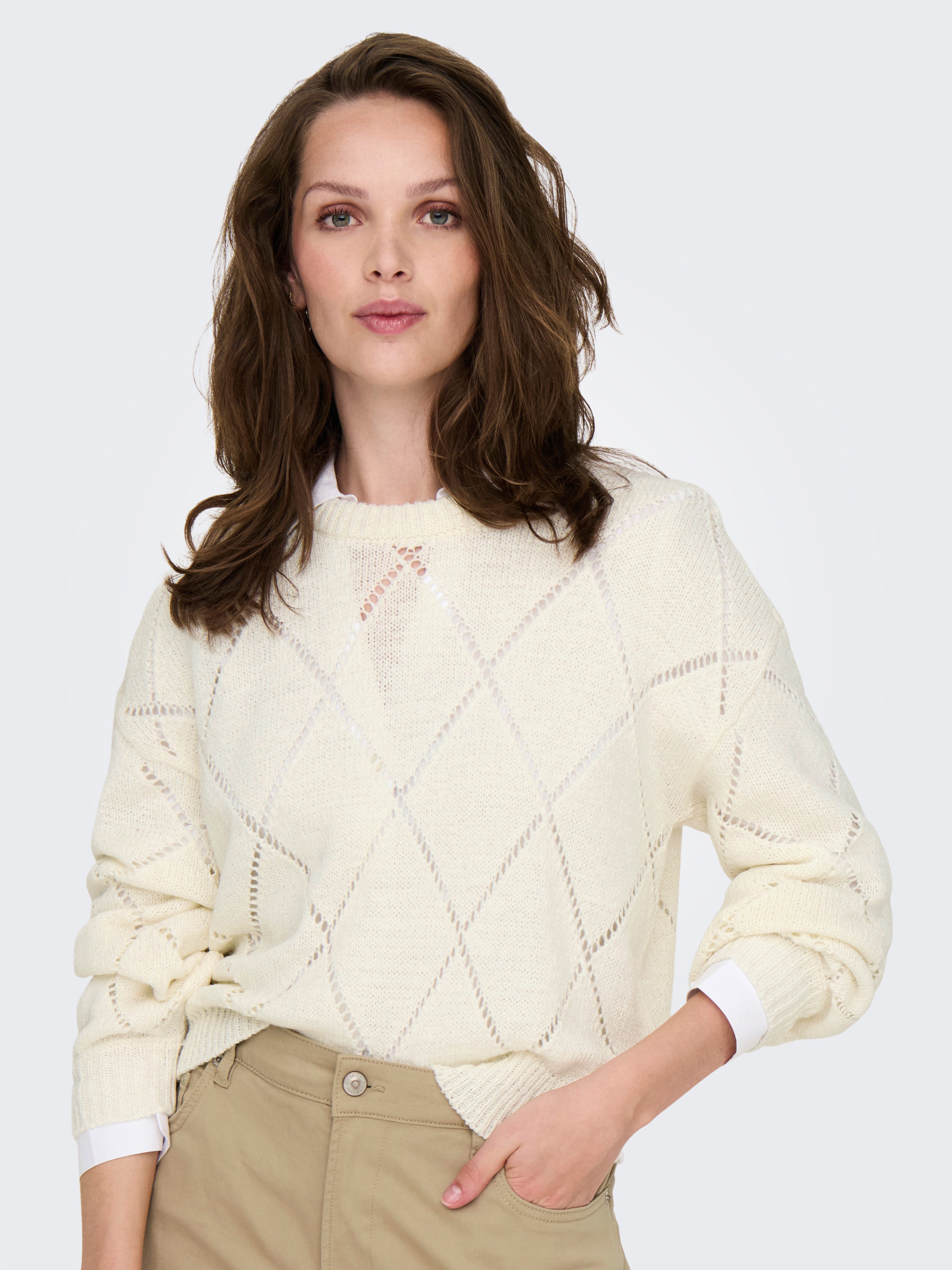 Only Gebreide trui ONLGEENAS LS STRUCTURE O-NECK CC KNT