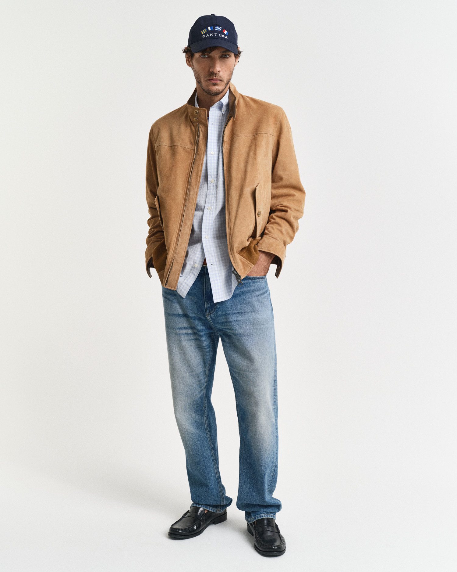 Gant Overhemd met korte mouwen Regular Fit Gingham Poplin Overhemd slijtvast easy care geruit