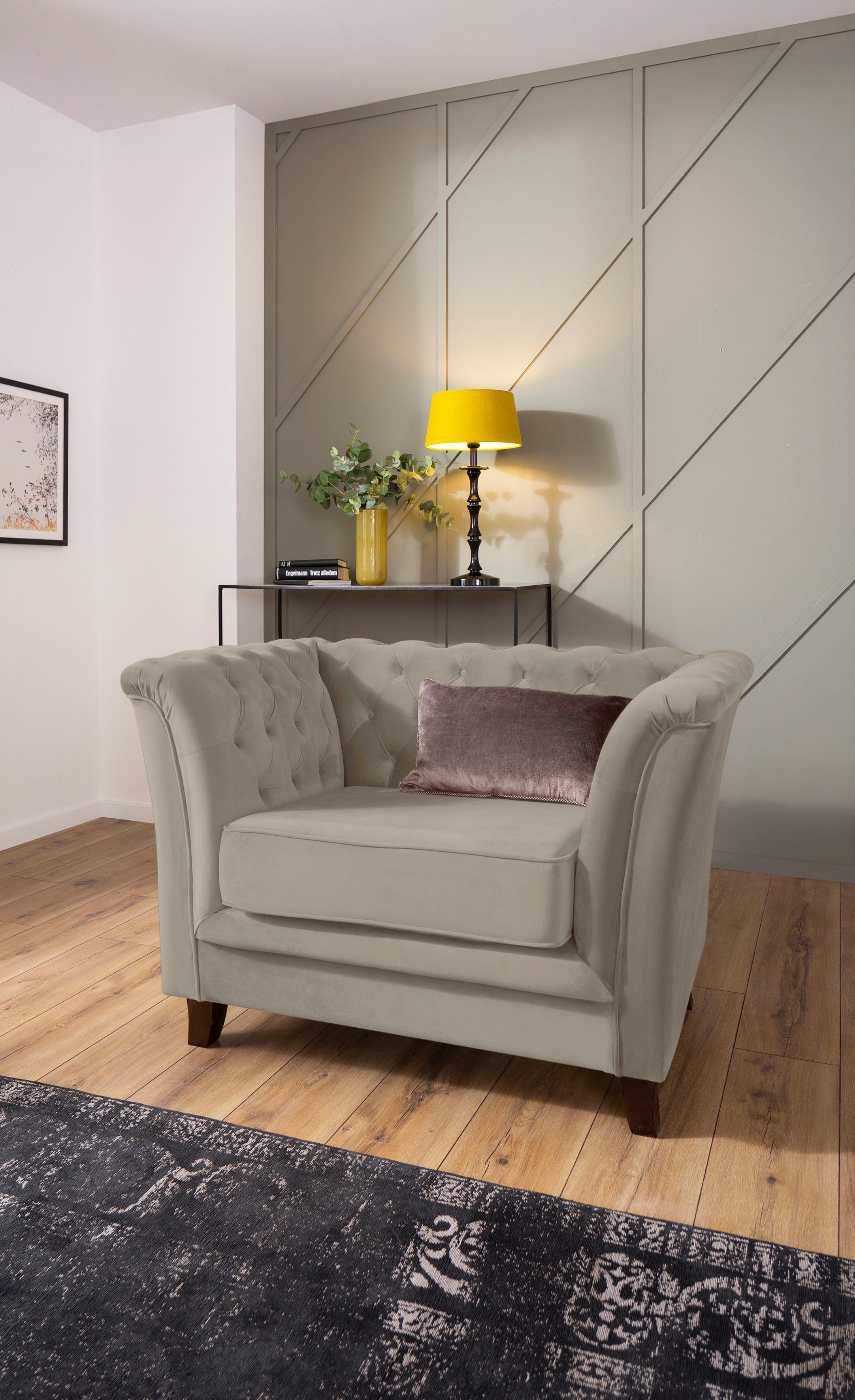 Home affaire Chesterfield-fauteuil DOVER past bij de dover-serie met luxueuze capitonnage en los kus