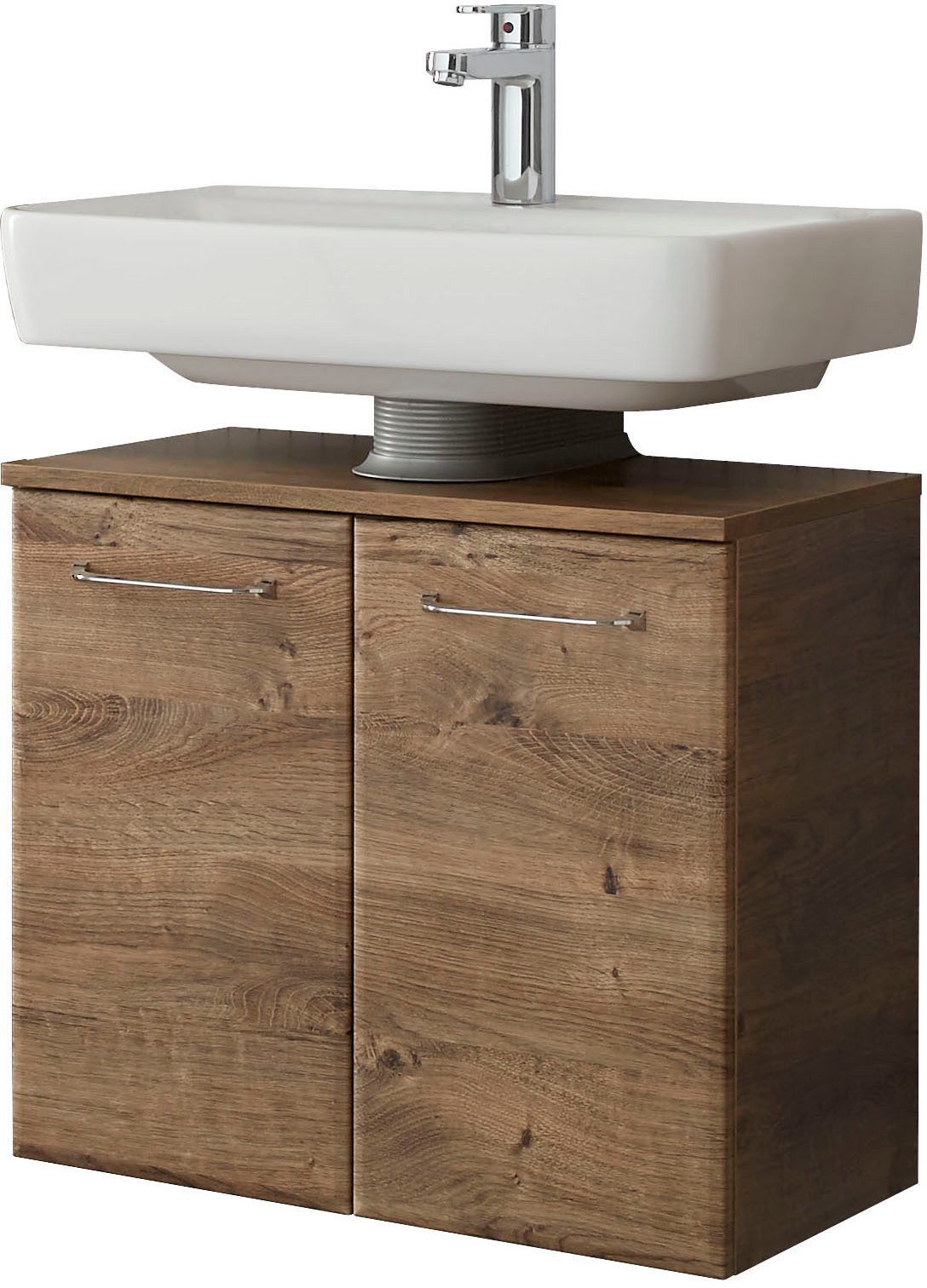 Saphir Badmeubelset Quickset 943 4-delig, glazen wastafel en LED-spiegelkast Badmeubels zonder wastafel, incl. deurdemper, 7 deuren, 2 lades (set, 4 stuks)