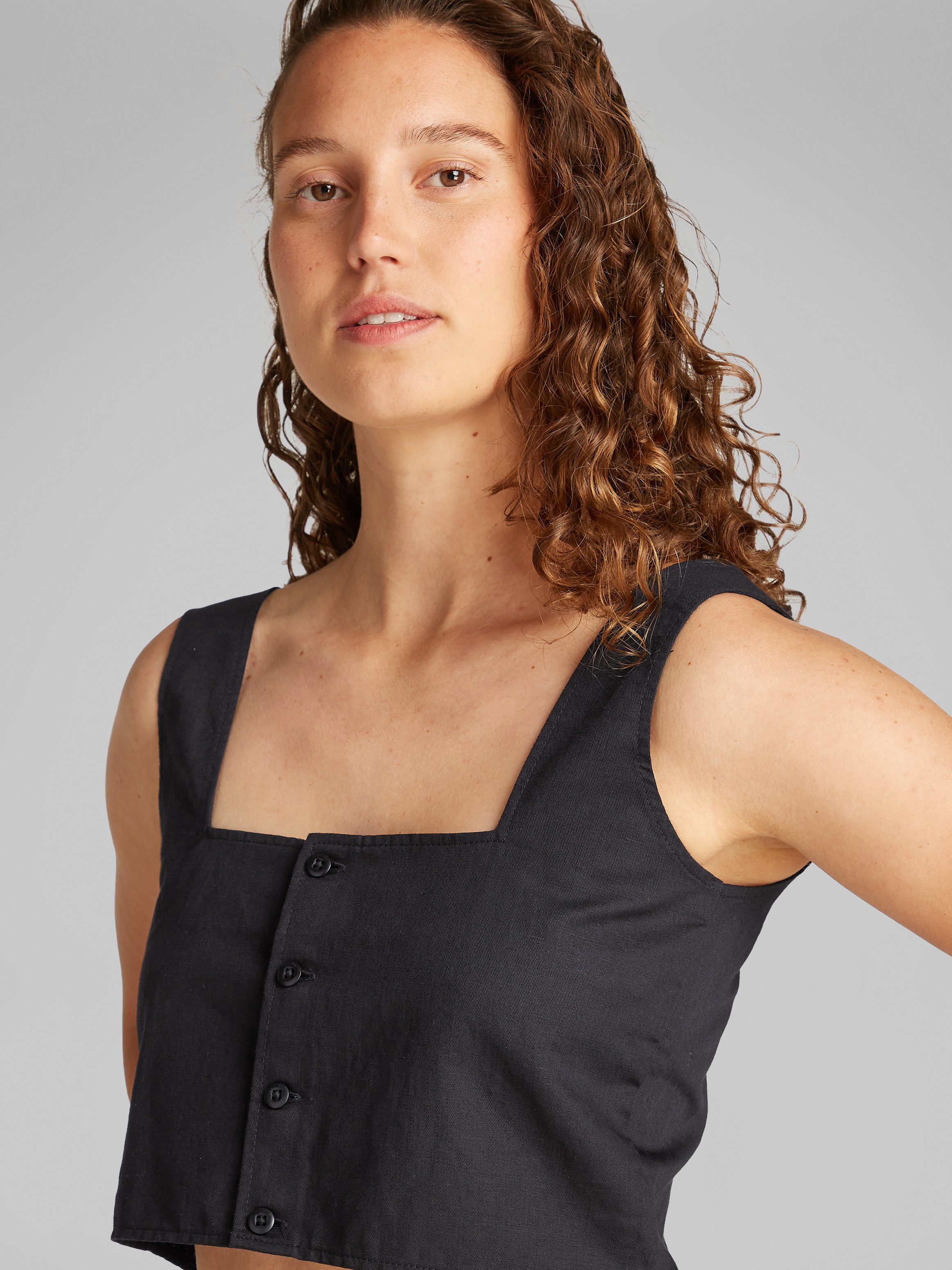 Calvin Klein Crop-top SOFT LINEN TOP